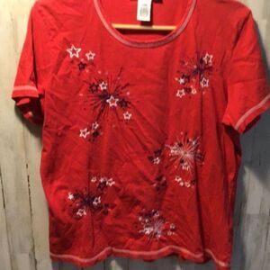 Fourth of July fireworks shirt by sag, harbor, size large